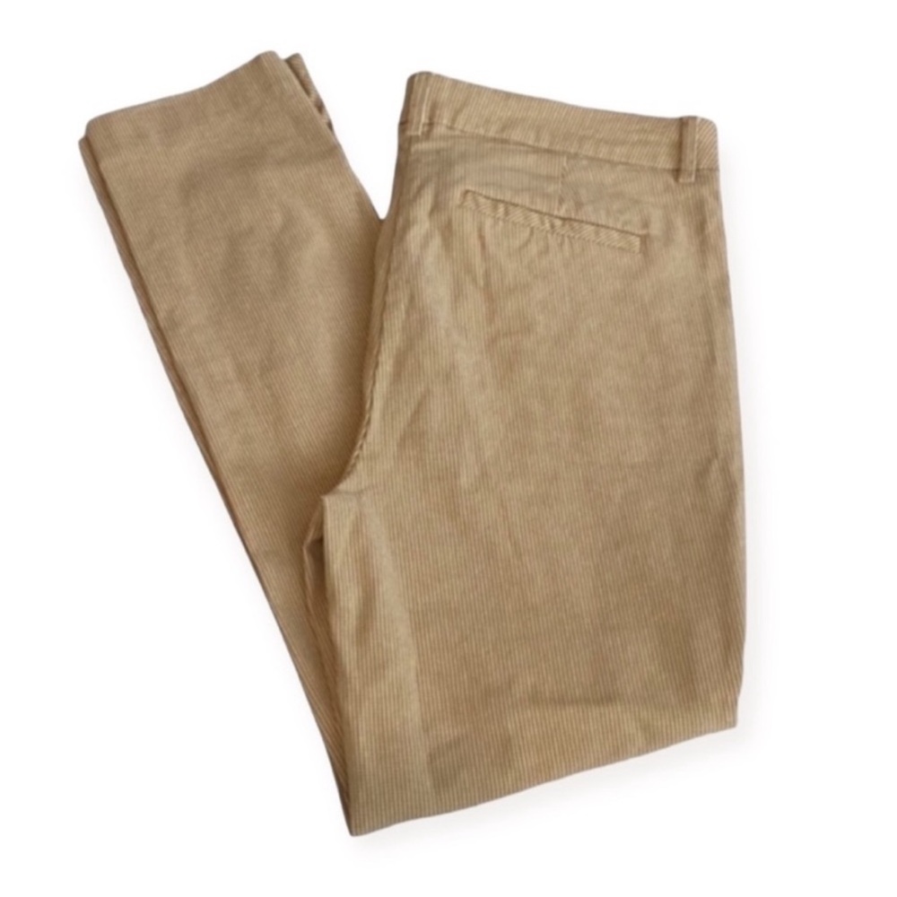 Cynthia Rowley Tan / Natural Striped Cropped Dress Pants size women’s 8